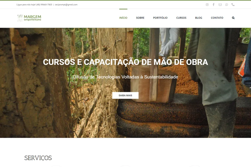 Margem Arquitetura: Site institucional